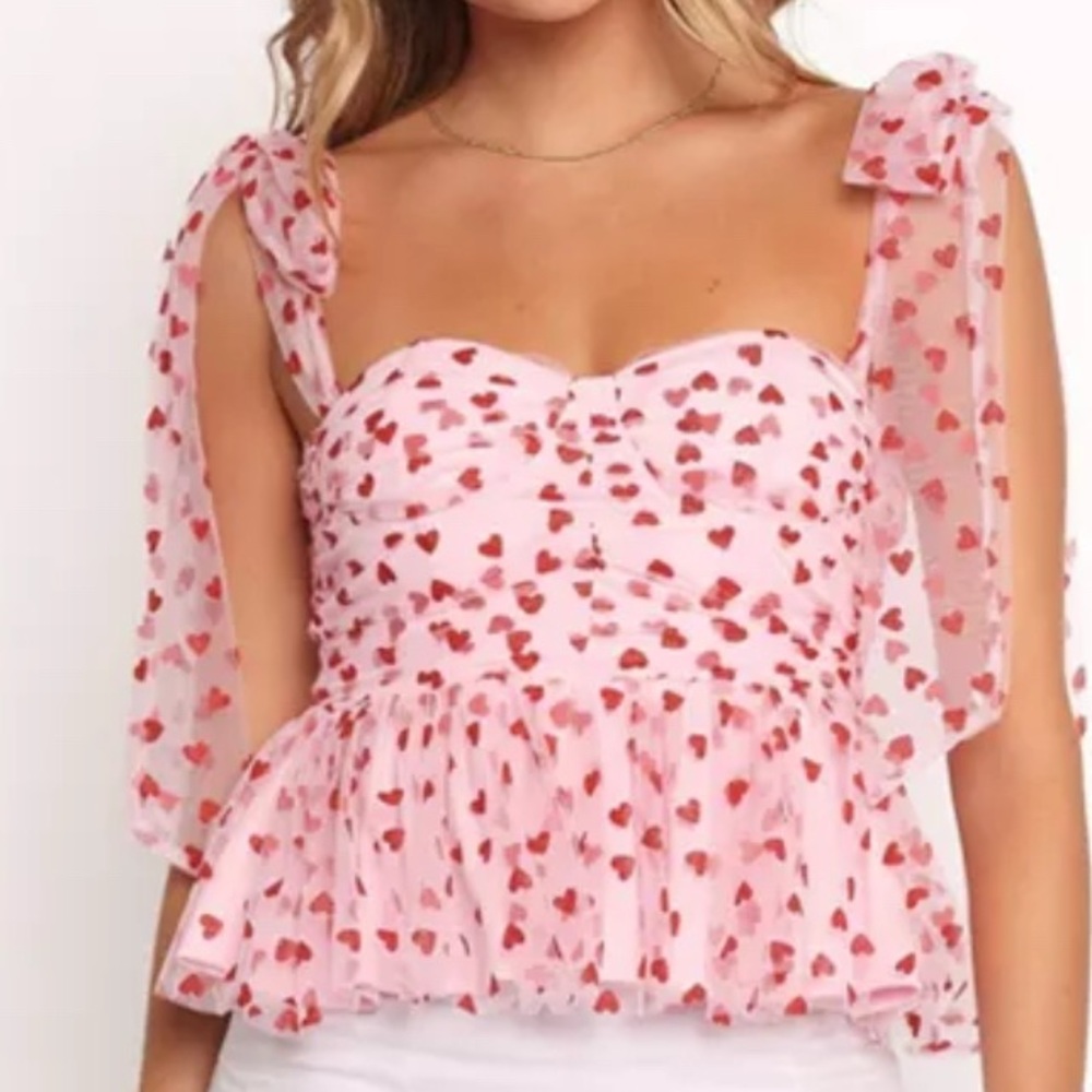 Pink and Red Heart Patterned Dress